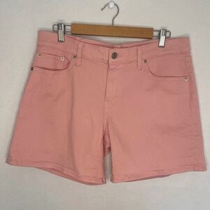 Levi’s Levi Strauss & Co Pink Denim Stretch Mid-Rise Shorts, size 32 EUC